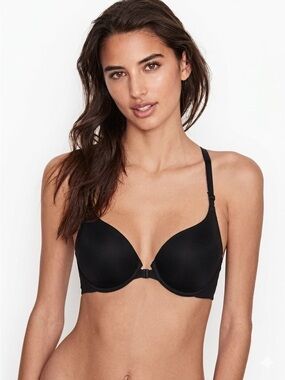 Victoria's Secret Perfect Shape Smooth Racerback Push Up Bra Black 32C Padded